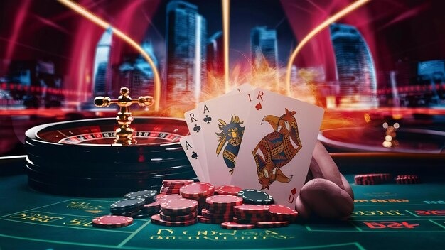 modapk Caribbean Stud Poker live studio with dealer position and player card layout